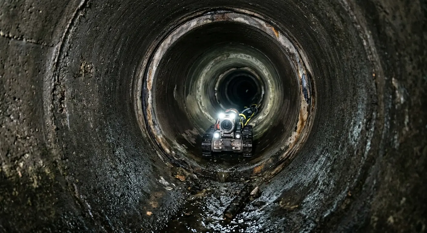 Robotic sewer camera inspecting pipe interior for Sewer Line Repair in Del Rio